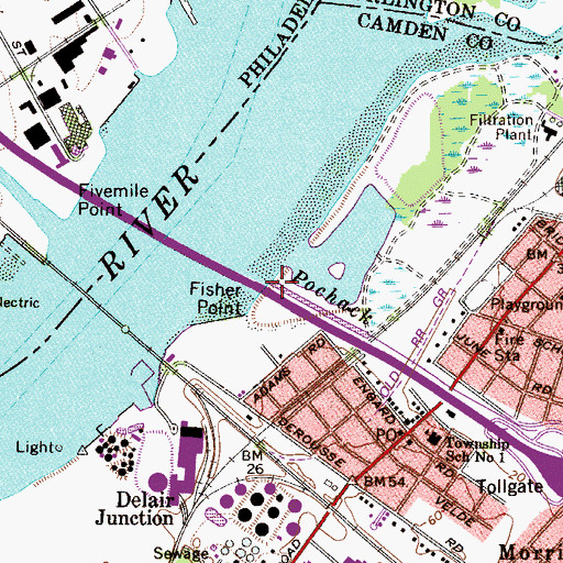 Topographic Map of Pochack Creek, NJ