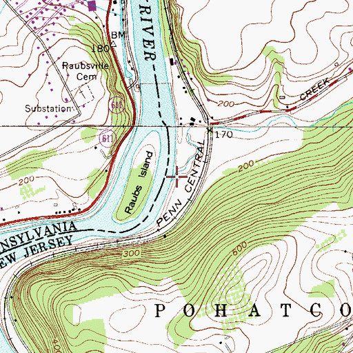 Topographic Map of Pohatcong Creek, NJ
