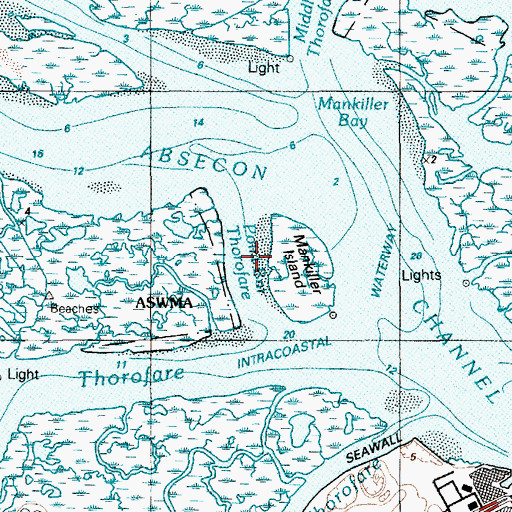 Topographic Map of Point Bar Thorofare, NJ