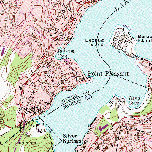 Topographic Map of Point Pleasant, NJ
