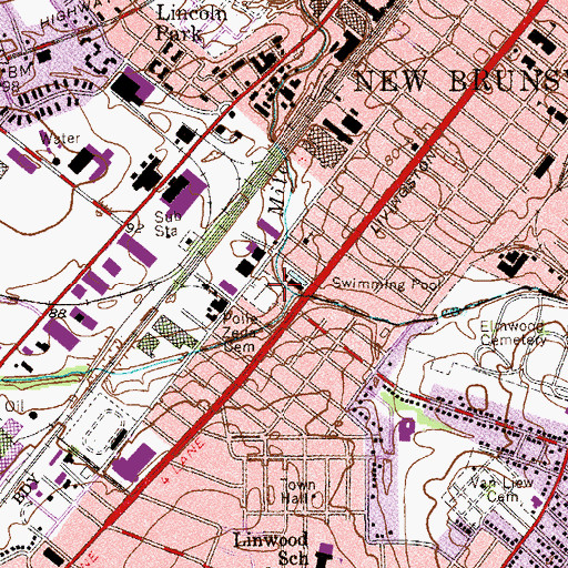 Topographic Map of Poile Zeda Cemetery, NJ