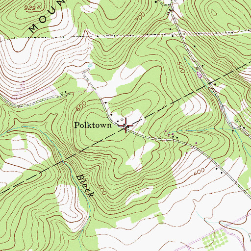 Topographic Map of Polktown, NJ