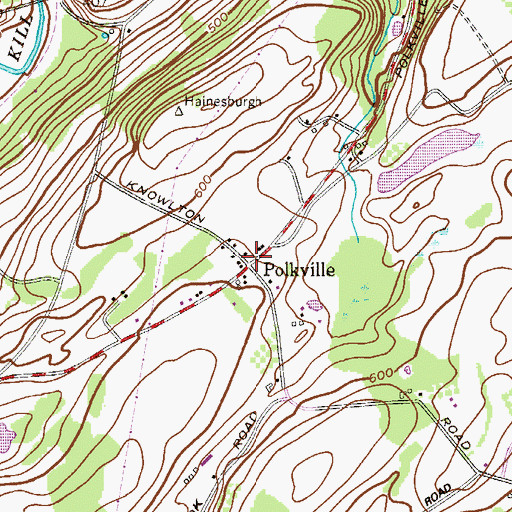 Topographic Map of Polkville, NJ