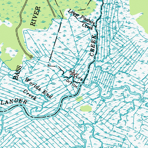 Topographic Map of Pollys Ditch, NJ