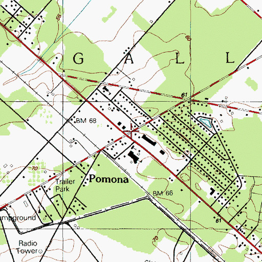Topographic Map of Pomona, NJ