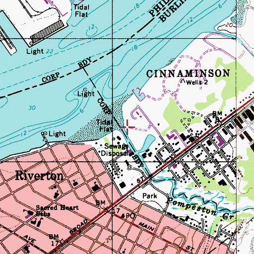 Topographic Map of Pompeston Creek, NJ