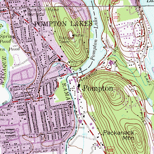 Topographic Map of Pompton, NJ