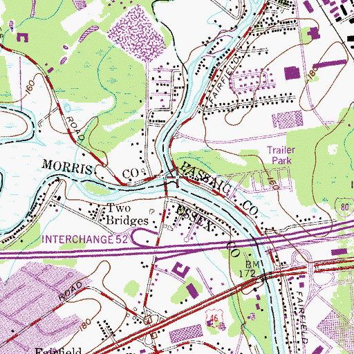 Topographic Map of Pompton River, NJ
