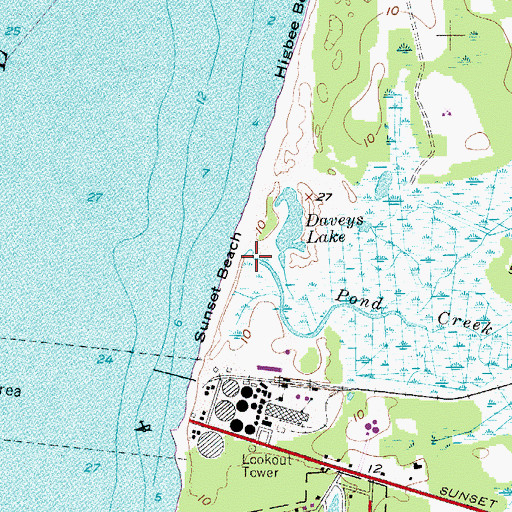 Topographic Map of Pond Creek, NJ