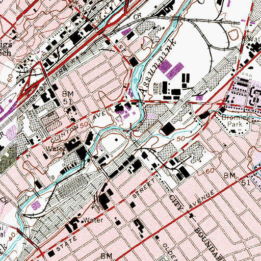 Topographic Map of Pond Run, NJ