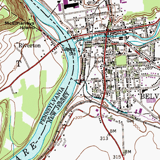 Topographic Map of Pophandusing Brook, NJ