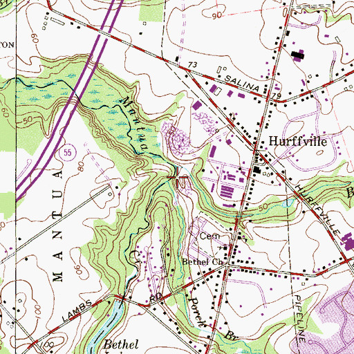 Topographic Map of Porch Branch, NJ