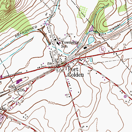 Topographic Map of Port Colden, NJ