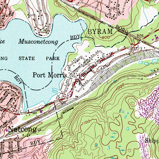 Topographic Map of Port Morris, NJ