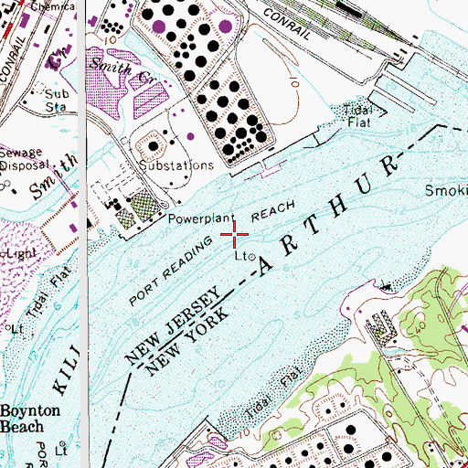 Topographic Map of Port Reading Reach, NJ