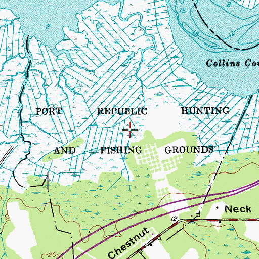 Topographic Map of Port Republic Wildlife Management Area, NJ