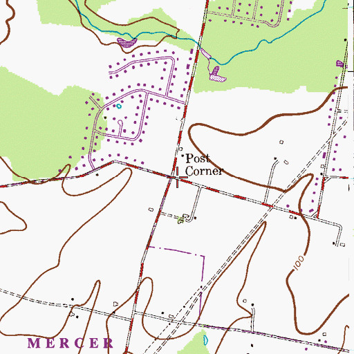 Topographic Map of Post Corner, NJ