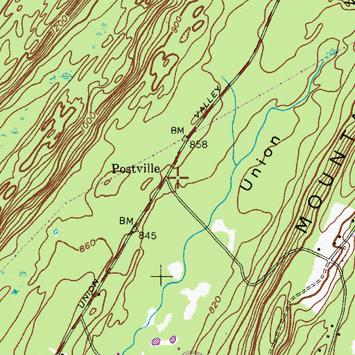 Topographic Map of Postville, NJ