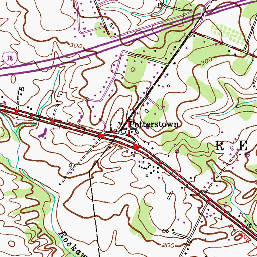 Topographic Map of Potterstown, NJ