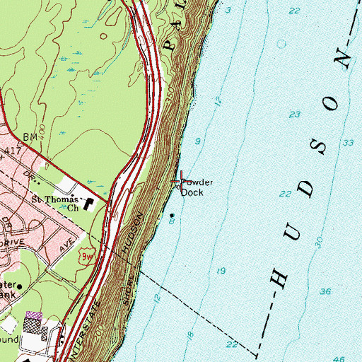Topographic Map of Powder Dock, NJ