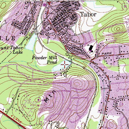 Topographic Map of Powder Mill Pond, NJ