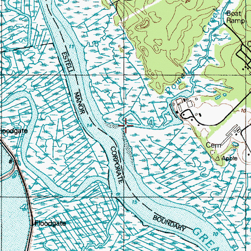 Topographic Map of Powell Creek, NJ