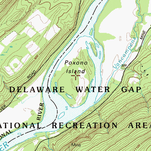 Topographic Map of Poxono Island, NJ
