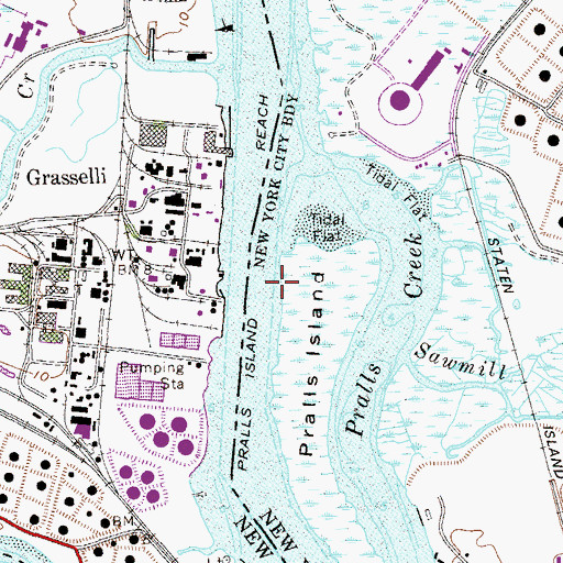 Topographic Map of Pralls Island Reach, NJ
