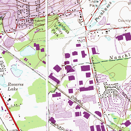 Topographic Map of Preakness Brook, NJ