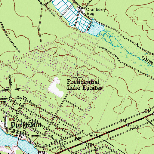 Topographic Map of Presidential Lake Estates, NJ