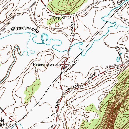 Topographic Map of Prices Switch, NJ