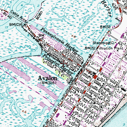 Topographic Map of Princeton Harbor, NJ