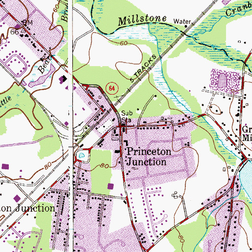 Topographic Map of Princeton Junction, NJ