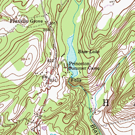 Topographic Map of Princeton Summer Camp, NJ