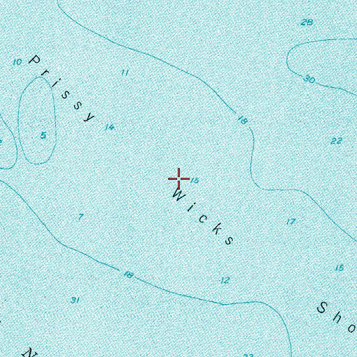 Topographic Map of Prissy Wicks Shoal, NJ