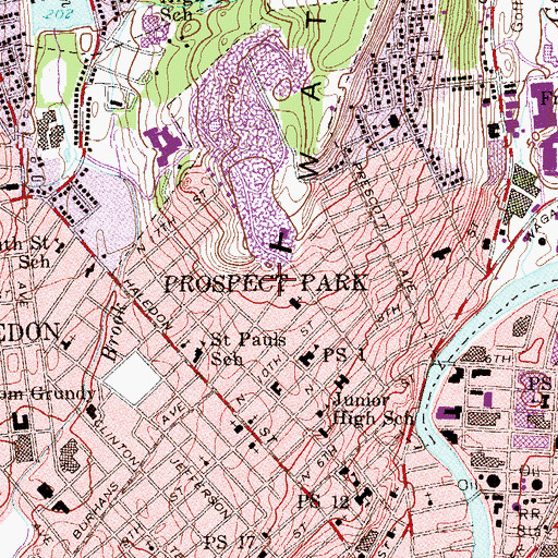 Topographic Map of Prospect Park, NJ