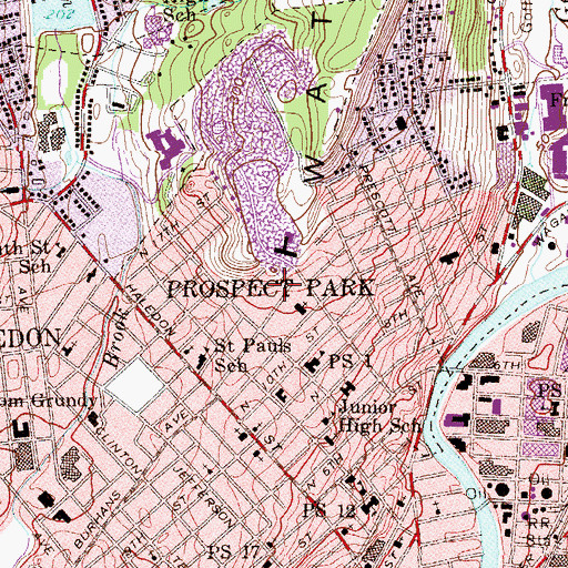 Topographic Map of Prospect Park, NJ