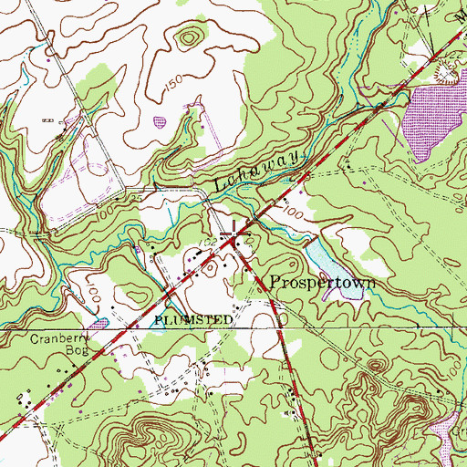 Topographic Map of Prospertown, NJ