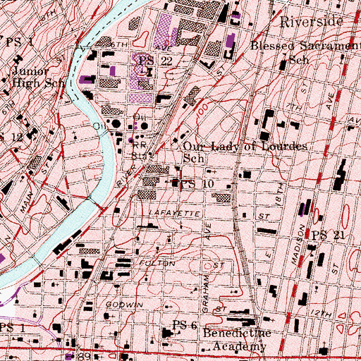 Topographic Map of Number 10 Elementary School, NJ