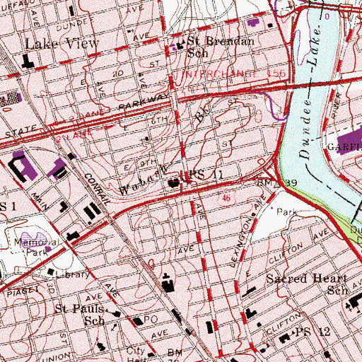 Topographic Map of Number 11 Elementary School, NJ