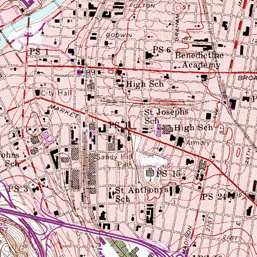 Topographic Map of Number 11 Elementary School, NJ