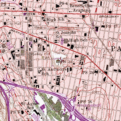Topographic Map of Number 15 Elementary School, NJ