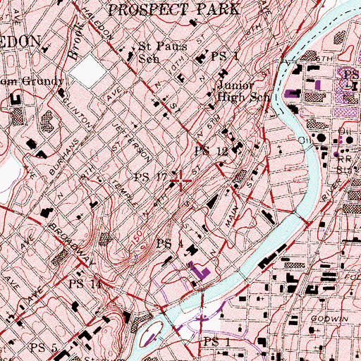 Topographic Map of Number 17 Elementary School, NJ
