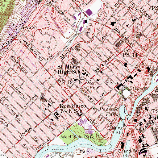 Topographic Map of Number 19 Elementary School, NJ