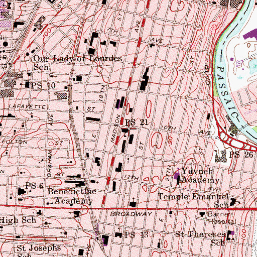 Topographic Map of Number 21 Elementary School, NJ