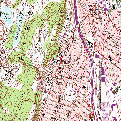 Topographic Map of Number 5 Elementary School, NJ
