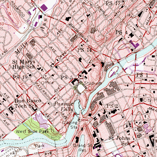 Topographic Map of Number 5 Elementary School, NJ