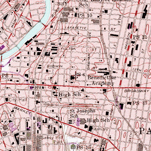 Topographic Map of Number 6 Elementary School, NJ