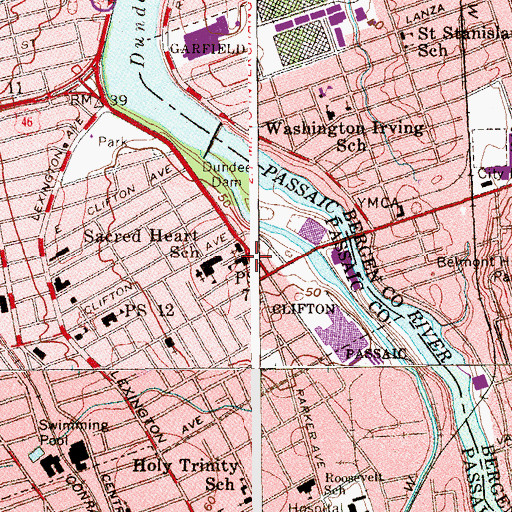 Topographic Map of Public School 7, NJ