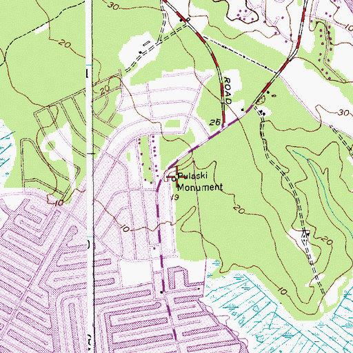 Topographic Map of Pulaski Monument, NJ
